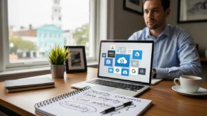 Small business owner considering cloud migration with security focus